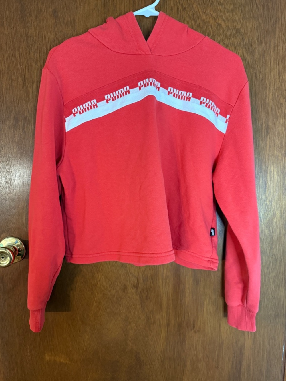PUMA Amplified Cropped Hoodie in Red